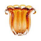 Vaso de Vidro Murano Italy Ambar Lyor 17x14x16,5cm