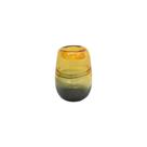 Vaso de Vidro Murano Médio Translucido Ambar c/Preto 25cm