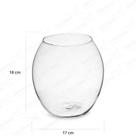 Vaso de Vidro para Decoração Barrica com gola 18x17