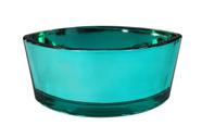 Vaso de Vidro Pequeno Azul Metálico Losango para Casa 11cm
