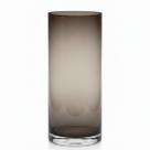 Vaso de vidro preto fume 30cm grillo