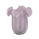 Vaso de Vidro Rosa Leitoso Veneza Decorativo MEK 16x16cm