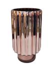 Vaso de Vidro Rose Metálico Alto Decorativo p/ Casa 30cm