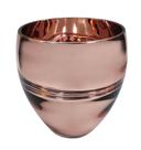 Vaso de Vidro Rose Oval Liso Decorativo para Casa 16cm