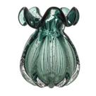 VASO DE VIDRO SODO-CALCICO ITALY VERDE ESMERALDA 13x17cm