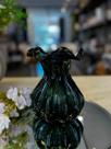 Vaso de vidro sodo-calcico italy verde esmeralda e dourado