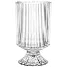 Vaso de vidro texturizado canelado com pé Graffiato 10,5x10,5x18