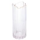 Vaso de Vidro Transparente com Borda Dourada para Flores Arranjos Plantas 10x25cm Wolff