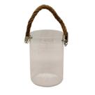 Vaso de Vidro Tubo Transparente c/Alça Corda Sizal 10x15cm Vaso de Vidro Tubo Transparente c/Alça Corda Sizal 10x15cm