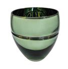 Vaso de Vidro Verde Oval Liso Decorativo para Casa 16cm