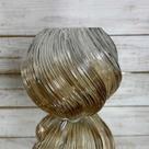 Vaso de Vidro Waves Degrade Marrom Pequeno 20 x 16cm
