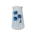 Vaso Decor em Porcelana Branco Furtacor c/Flores Azuis 11x13x19cm
