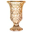 Vaso Decoração De Cristal Com Pé Mesa Sala Flores Casa Âmbar Vaso Decoração De Cristal Com Pé Mesa Sala Flores Casa Âmbar