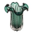 Vaso decorativo 24 cm de vidro verde esmeralda Flat Italy Wolff - 29058
