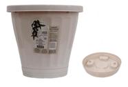 Vaso Decorativo 28cm Com Prato Plastico Palha Cachepot Casa Vaso Decorativo 28cm Com Prato Plastico Palha Cachepot Casa