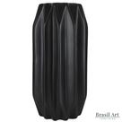 Vaso Decorativo Alto Frisos em Cerâmica Preto