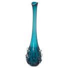 Vaso Decorativo Azul com Relevo Ideal para Cômoda Aparado Mesa Posta 54x18x11
