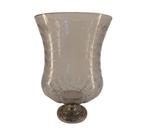 Vaso Decorativo Base Metal Todo Trabalhado Cristal Formosa Vaso Decorativo Base Metal Todo Trabalhado Cristal Formosa