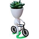 Vaso Decorativo Bob Ciclista na Bike para Suculentas e Cactos