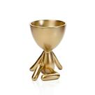 Vaso Decorativo Bob Robert Sentado Em Poliresina Dourado 14,5 Cm M02 - D'rossi