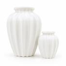 Vaso Decorativo Branco Canelado para Sala e Quarto