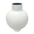 Vaso Decorativo Branco Ceramica Nobre Base e Boca Interior
