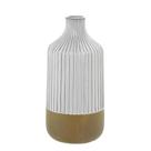 VASO DECORATIVO BRANCO E MARROM RUSTICO 32cm
