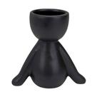 Vaso Decorativo Bravadecor Bob Suculentas Em Cerâmica Preto