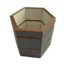 Vaso Decorativo Cachepot Cinza Planta 7cm Sextavado - 3 Un.