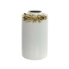 Vaso decorativo ceramica branco dourado 24cm florarte - FLOR ARTE Vaso decorativo ceramica branco dourado 24cm florarte - FLOR ARTE