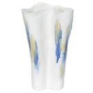 Vaso decorativo ceramica branco e azul florarte 40cm