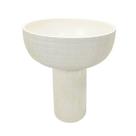 Vaso Decorativo Ceramica Texturizado Branco Design Basem