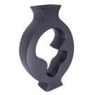 Vaso Decorativo Cerâmica Vazado Para Centro Mesa Preto 29 Cm F04 - D'rossi