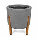 Vaso Decorativo Com Pé De Madeira Nórdico Cachepot Para Plantas Sala Escritório Decoração Moderna Vaso Decorativo Com Pé De Madeira Nórdico Cachepot Para Plantas Sala Escritório Decoração Moderna