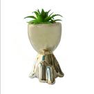 Vaso decorativo com suculenta artificial
