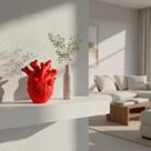 Vaso decorativo coração heart mãe namorados adorno para quarto sala presente flores secas