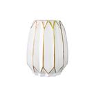 Vaso Decorativo Cristal Branco Filetes Dourado Lindo Design