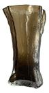 Vaso Decorativo Cristal Murano Escultura Tronco Fumê