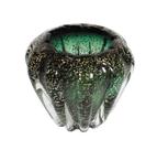 Vaso Decorativo Cristal Murano Verde Sinais Dourado Vaso Decorativo Cristal Murano Verde Sinais Dourado
