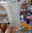 Vaso decorativo de 23 cm, vidro lapidado