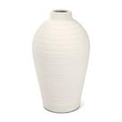 Vaso Decorativo de Cerâmica Textura Branco 39 x 21cm Mart