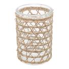 Vaso Decorativo de Vidro e Fibra Natural 10cm x 13cm Wolff