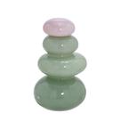 Vaso Decorativo De Vidro Grande Gomos Com Tampa Rosa Verde