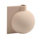 Vaso decorativo detalhe formas retas em ceramica bege