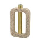 VASO DECORATIVO DOURADO E PEDRA CERAMICA ESTILO GRANITO 32cm - Espressione
