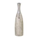 Vaso decorativo em aluminio na cor prata 40cm