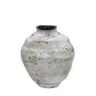 Vaso decorativo em ceramica cinza e marrom 21cm