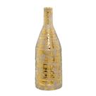 Vaso Decorativo Em Cerâmica Dourado e Marrom 15,5x15,5x45cm Vaso Decorativo Em Cerâmica Dourado e Marrom 15,5x15,5x45cm