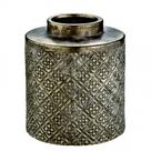 Vaso Decorativo em Cerâmica Geométrico Rústico 17cmx15,5cm Mart Collection Bronze