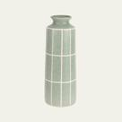 Vaso Decorativo em Cerâmica Verde Quadriculado Tam G - Mart Vaso Decorativo em Cerâmica Verde Quadriculado Tam G - Mart